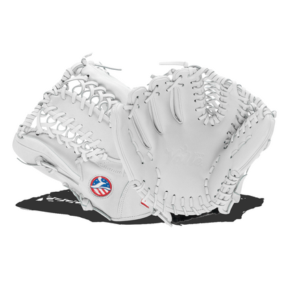 Valle Eagle Pro 1050 10.5 inch outfield training glove in white Japanese kip leather, left hand throw