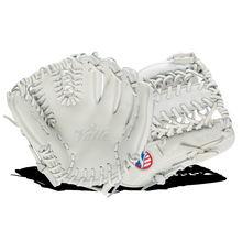 Valle Eagle Pro 1050WT weighted 10.5 inch outfield training glove in white Japanese kip leather