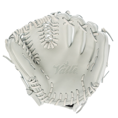 Valle Eagle Pro 1050WT weighted 10.5 inch outfield training glove in white Japanese kip leather, pocket view