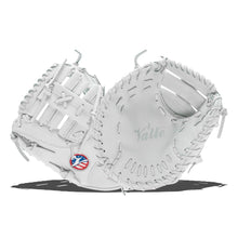 Valle Eagle Pro 11 11 inch first base training mitt in white Japanese kip leather, left hand throw