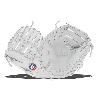 Valle Eagle Pro 11 11 inch first base training mitt in white Japanese kip leather, left hand throw