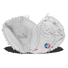Valle Eagle Pro 27 27 inch catchers training mitt in white Japanese kip leather