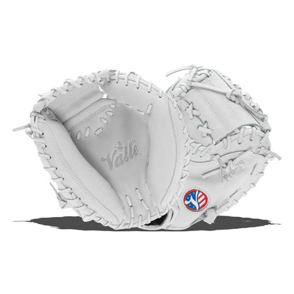 Valle Eagle Pro 29 29 inch catchers training mitt in white Japanese kip leather