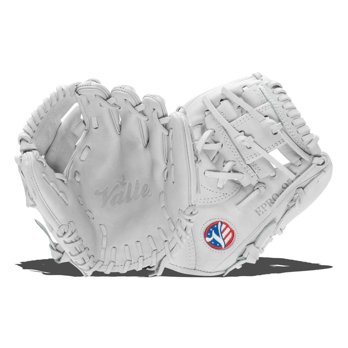 Valle Eagle Pro 975 infield training glove, palm and back sides shown together