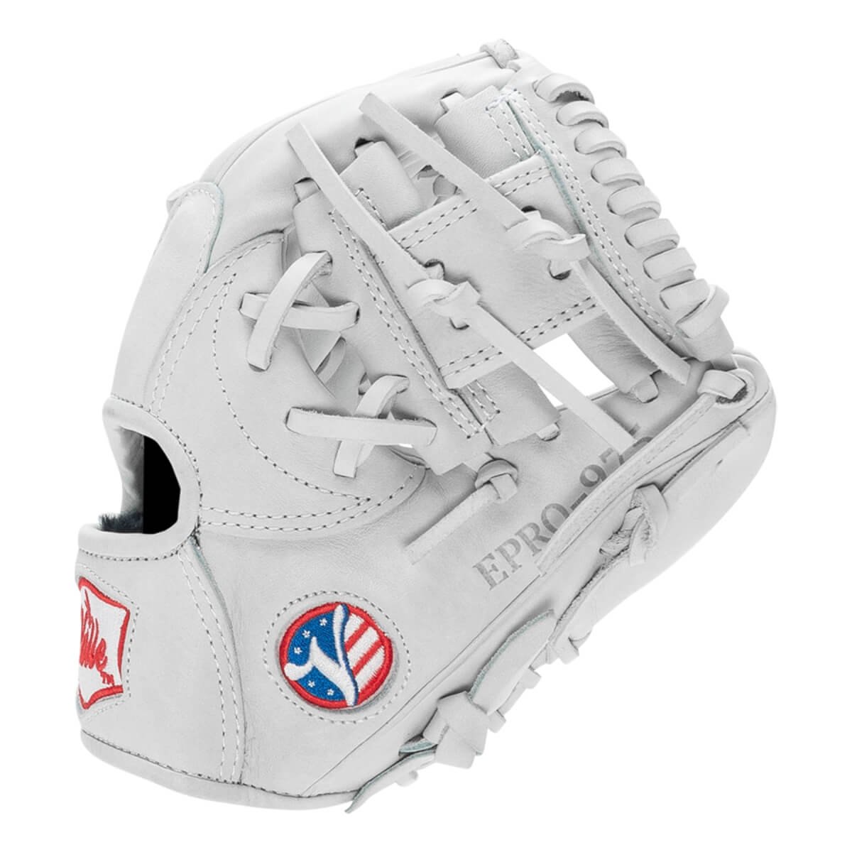 Valle Eagle Pro 975 infield training glove, seen from the thumb side with the Valle patch