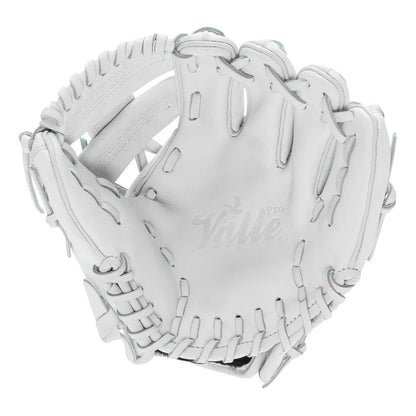 Valle Eagle Pro 975WT weighted 9.75 inch infield training glove in white Japanese kip leather, pocket view