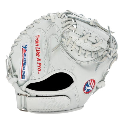 Valle Eagle T25 catcher's training mitt, back of the hand with the wrist strap