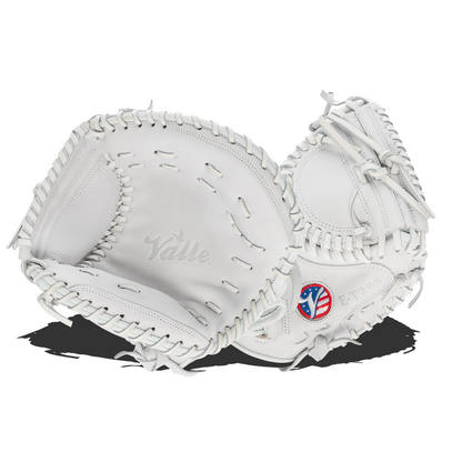 Valle Eagle T28S 28 inch softball catchers training mitt in white leather
