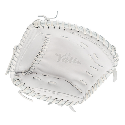 Valle Eagle T28S 28 inch softball catchers training mitt in white leather, pocket view