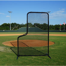 Varsity 5x7 baseball L-screen in front of a pitching mound